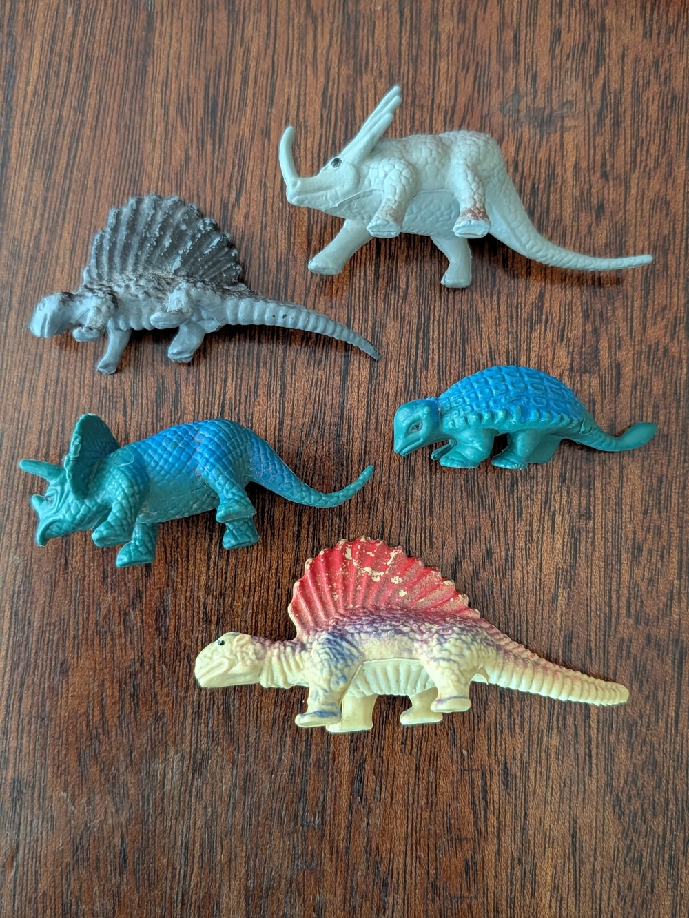 vintage Assorted Kids Dinosaur Toy Figures - Multi-Color (Lot of 5)